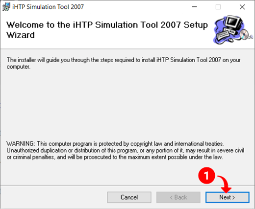 Fen&ecirc;tre IHTP Simulation Tool 2007