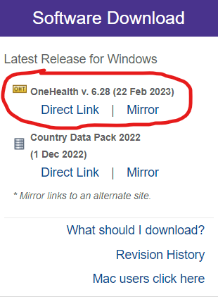 Download OneHealth Tool (OHT)