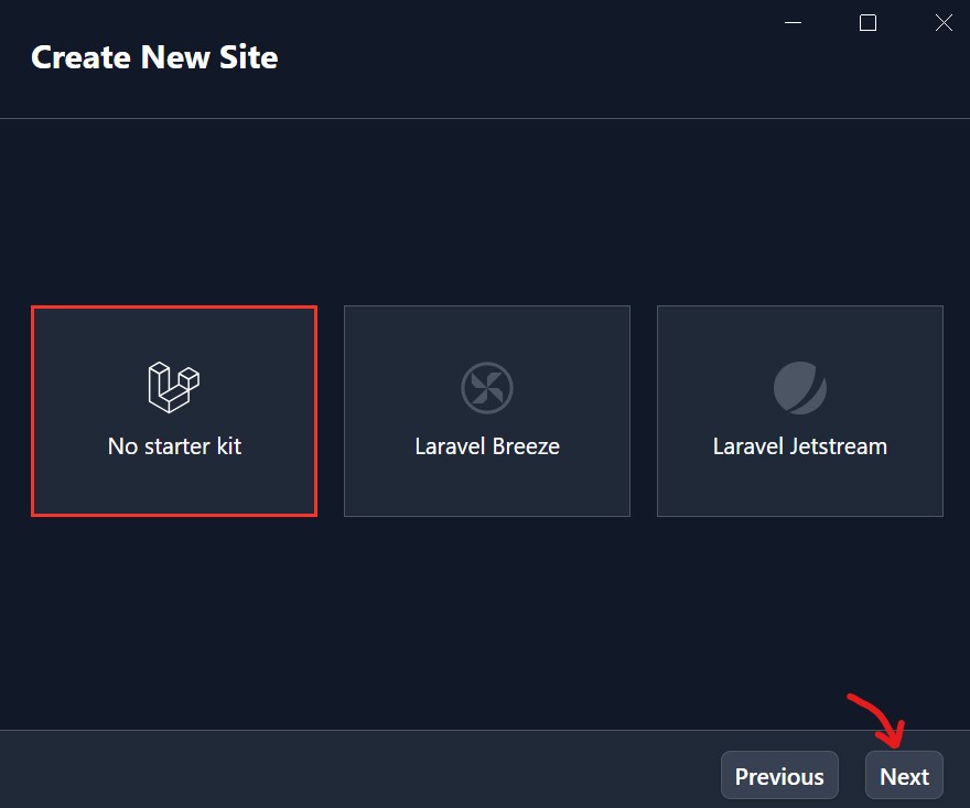Laravel Starter Kit in Laravel Herd