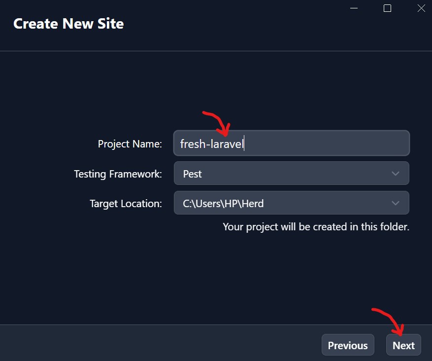 Configuring a Laravel project in Laravel Herd