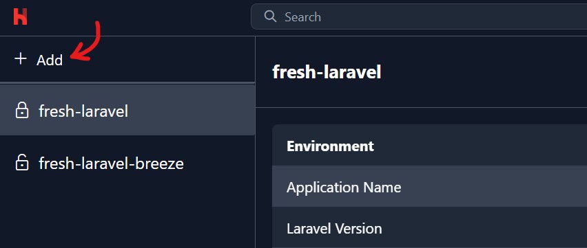 Adding a new project to Laravel Herd
