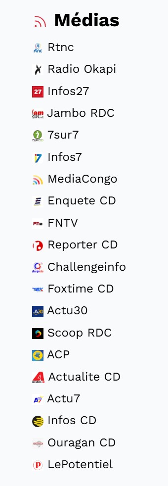 Section Médias dans Sango24