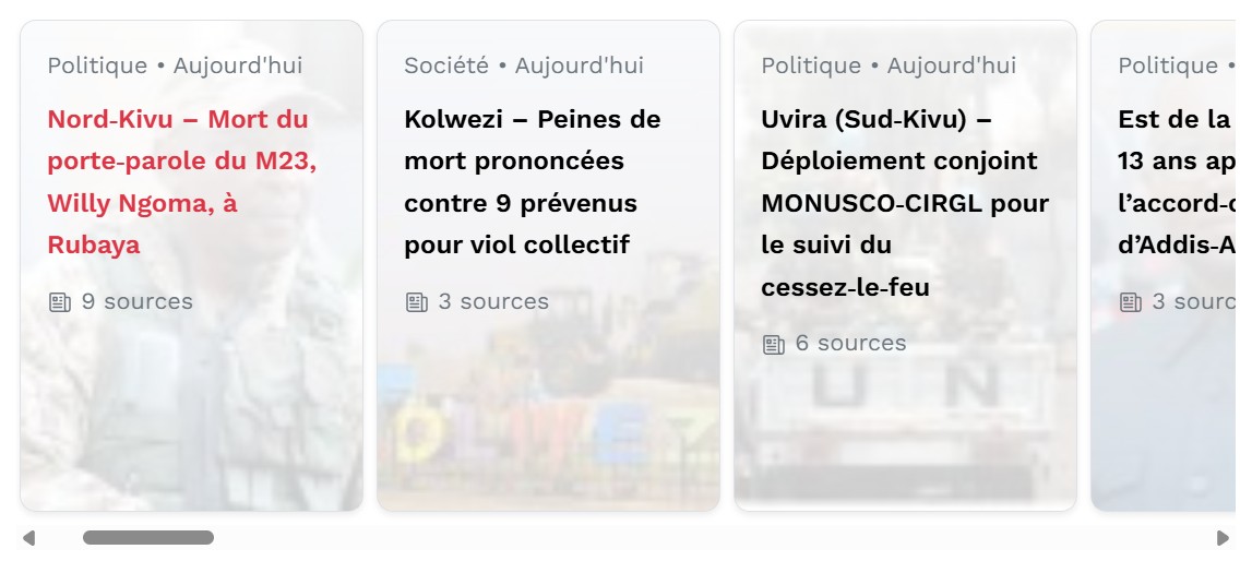 Section Médias dans Sango24