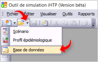 Raccourci pour ouvrir une base de donn&eacute;es dans IHTP